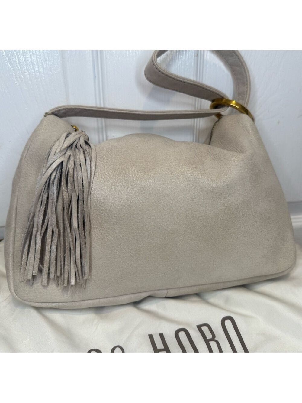 HOBO HARK LEATHER CONVERTIBLE SHOULDER WRISTLET PEBBLE BUFFED HIDE BAG - Picture 2 of 16